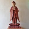 Ręcznie rzeźbiona figura Buddy – 100 cm Powitanie
