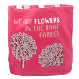 Torba Bawełniana z Nadrukiem - We are Flowers - Różowa