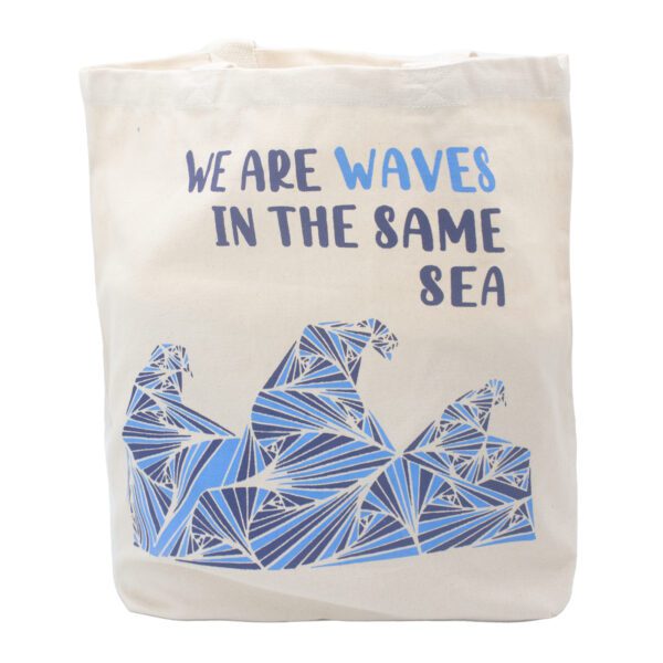 Torba Bawełniana z Nadrukiem - We are Waves - Naturalna