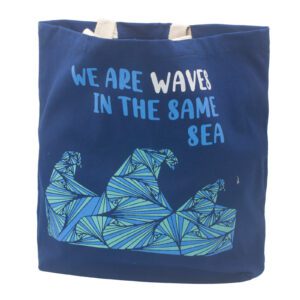 Torba Bawełniana z Nadrukiem - We are Waves - Niebieska