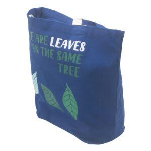 Torba Bawełniana z Nadrukiem - We are Leaves - Niebieska