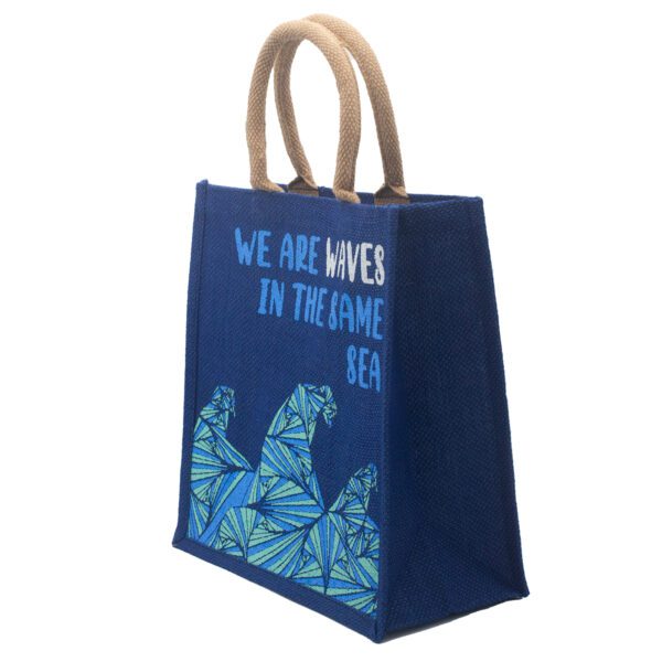 Torba Jutowa z Nadrukiem - We are Waves - Naturalna - obrazek 11