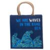 Torba Jutowa z Nadrukiem - We are Waves - Niebieska