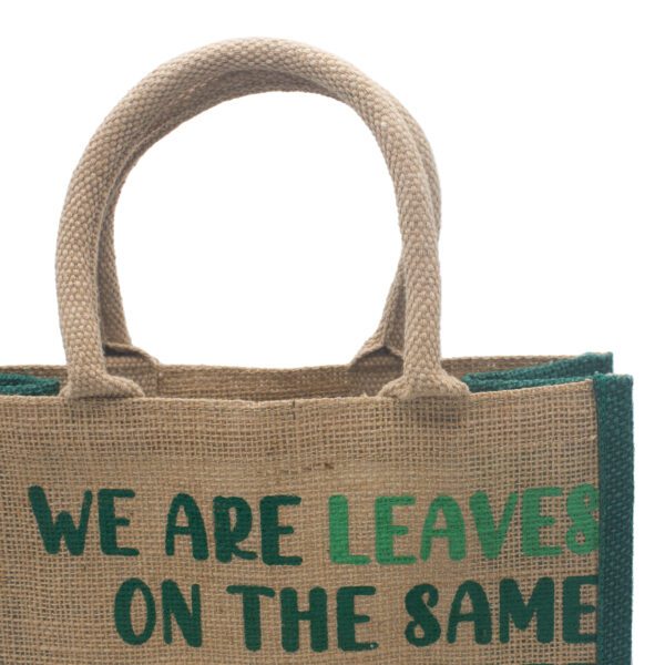 Torba Jutowa z Nadrukiem - We are Leaves - Naturalna - obrazek 4
