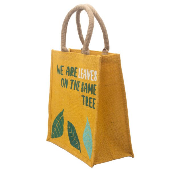 Torba Jutowa z Nadrukiem - We are Leaves - Naturalna - obrazek 11