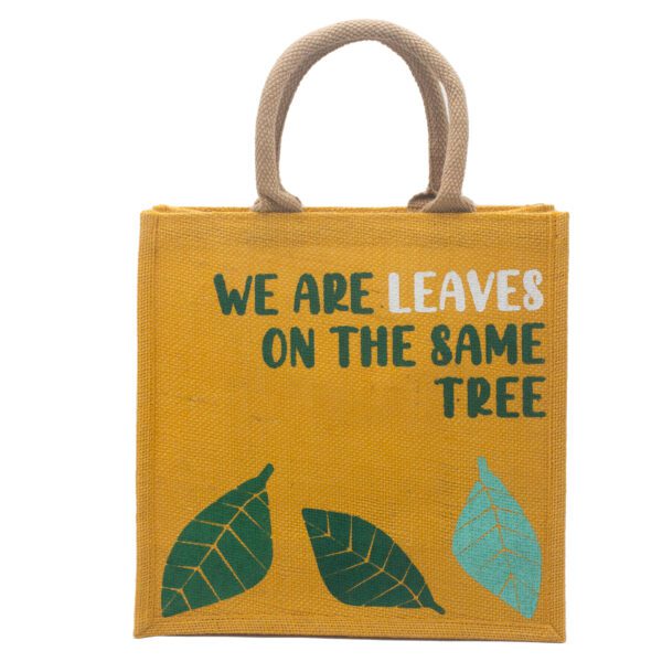 Torba Jutowa z Nadrukiem - We are Leaves - Naturalna - obrazek 9