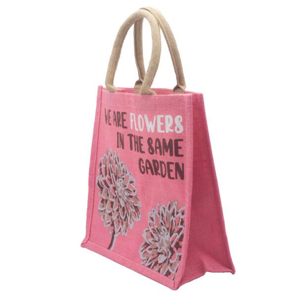 Torba Jutowa z Nadrukiem - We are Flowers - Naturalna - obrazek 7