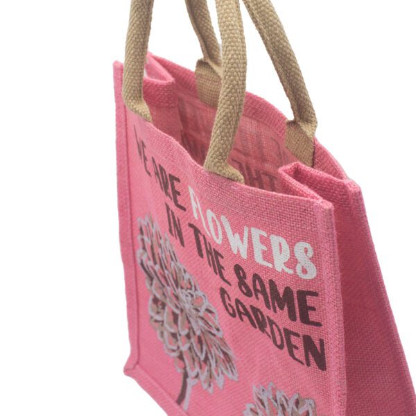 Torba Jutowa z Nadrukiem - We are Flowers - Naturalna - obrazek 8