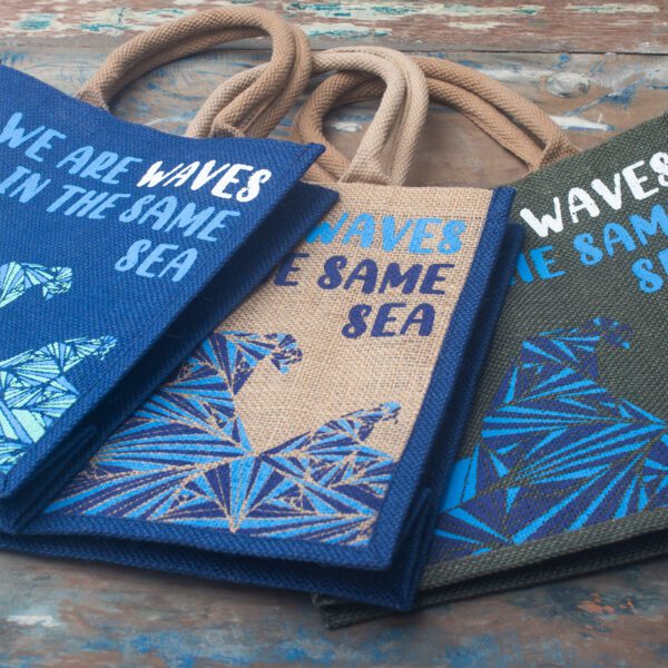 Torba Jutowa z Nadrukiem - We are Waves - Naturalna - obrazek 14
