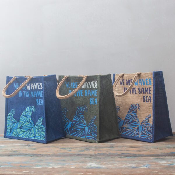 Torba Jutowa z Nadrukiem - We are Waves - Naturalna - obrazek 13