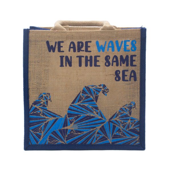 Torba Jutowa z Nadrukiem - We are Waves - Naturalna - obrazek 2