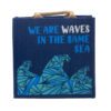 Torba Jutowa z Nadrukiem - We are Waves - Niebieska - obrazek 2