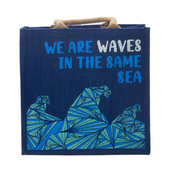 Torba Jutowa z Nadrukiem - We are Waves - Naturalna - obrazek 10