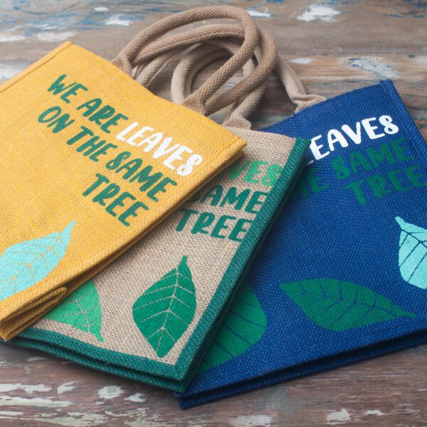 Torba Jutowa z Nadrukiem - We are Leaves - Naturalna - obrazek 14
