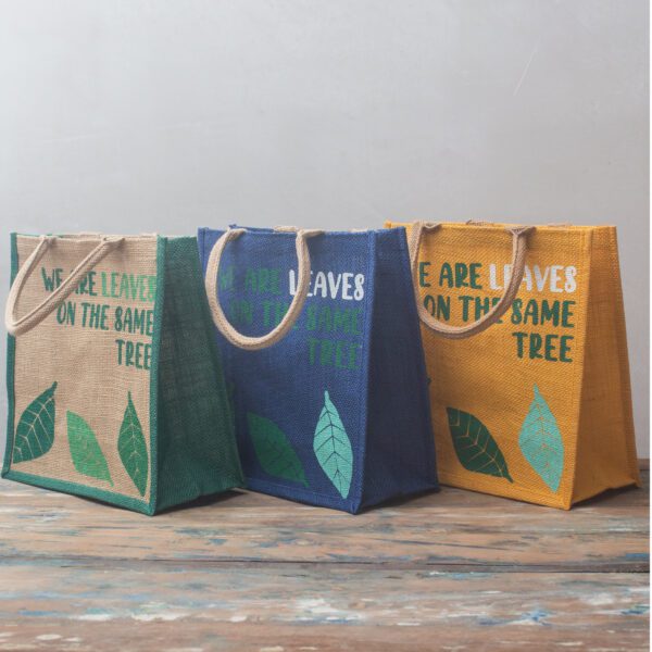 Torba Jutowa z Nadrukiem - We are Leaves - Naturalna - obrazek 13