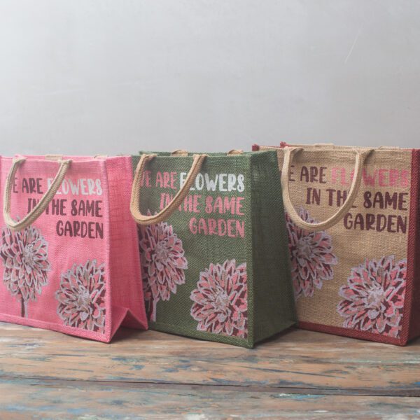 Torba Jutowa z Nadrukiem - We are Flowers - Naturalna - obrazek 13