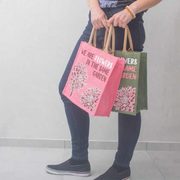 Torba Jutowa z Nadrukiem - We are Flowers - Naturalna - obrazek 15