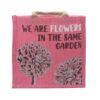 Torba Jutowa z Nadrukiem - We are Flowers - Różowa - obrazek 2