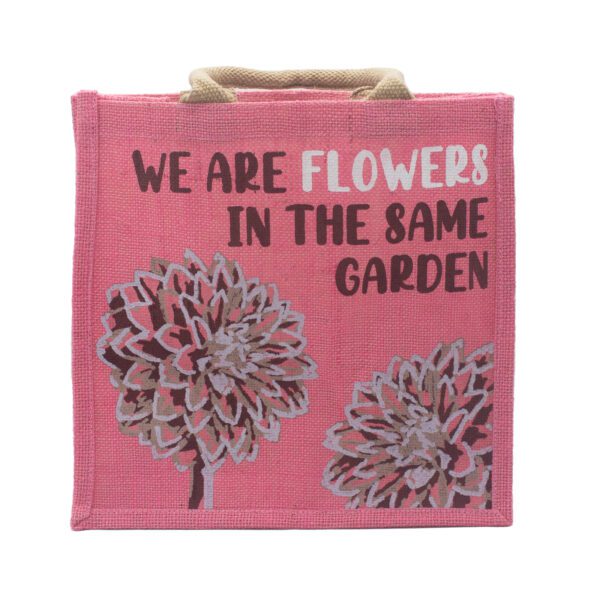 Torba Jutowa z Nadrukiem - We are Flowers - Naturalna - obrazek 6