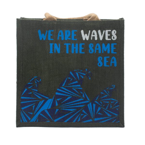 Torba Jutowa z Nadrukiem - We are Waves - Naturalna - obrazek 6