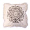 Poduszka Lotus Mandala – 60x60 cm – Brązowa