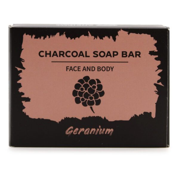 Mydło z węglem aktywnym 85 g – geranium - obrazek 2