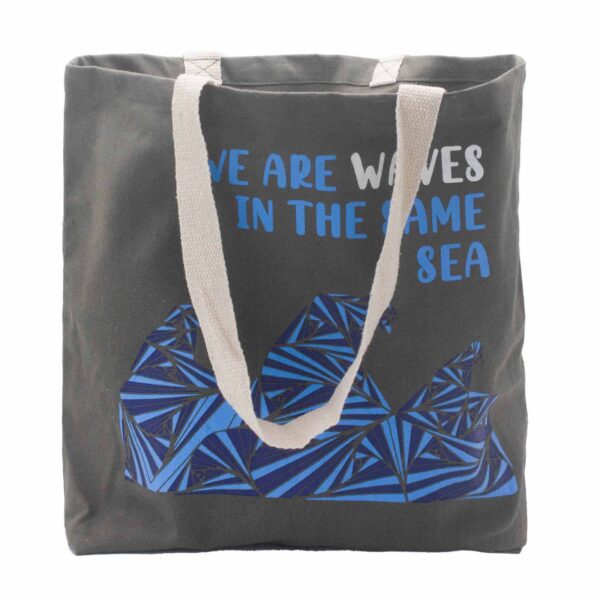 Torba Bawełniana z Nadrukiem - We are Waves - Niebieska - obrazek 10