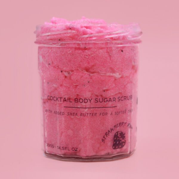 Pachnący peeling cukrowy 300 g – truskawkowy rum - obrazek 3