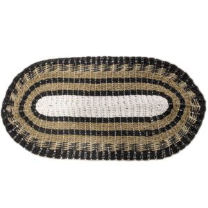Owalna mata z trawy morskiej – Czarna, Biała i Naturalna – 60x120 cm