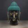 Duża Antyczna Mosiężna Głowa Buddy
