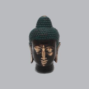 Mała Antyczna Mosiężna Głowa Buddy