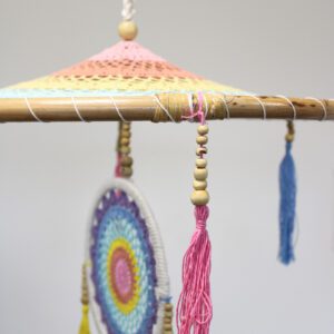 Ekstra duży dramatyczny łapacz snów – Pastelowa tęcza