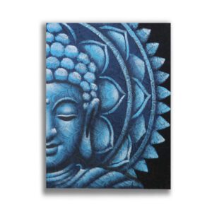 Niebieska połówka mandali Buddy – 60x80 cm