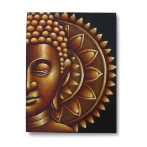 Złota połówka mandali Buddy – 60x80 cm
