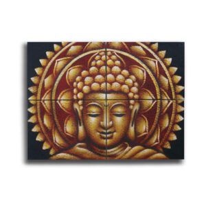 Złota mandala Buddy – Detale brokatowe – 30x40 cm – zestaw 4