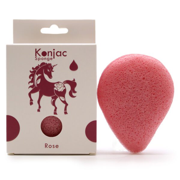 Konjac – gąbka w kształcie łezki – róża – przeciwstarzeniowa