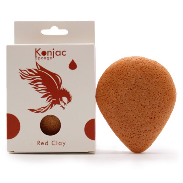 Konjac – gąbka w kształcie łezki – czerwona glinka – odmładzająca