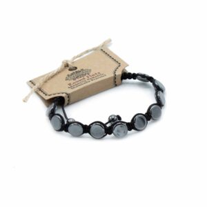 Bransoletka Shamballa z magnetycznego hematytu – Okrągłe płytki