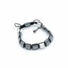 Bransoletka Shamballa z magnetycznego hematytu – Jaspis biały – kostki - obrazek 2
