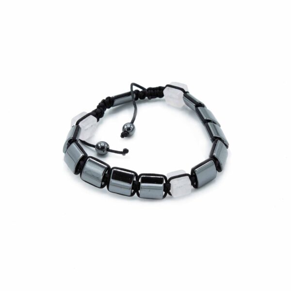 Bransoletka Shamballa z magnetycznego hematytu – Różowe kostki - obrazek 2
