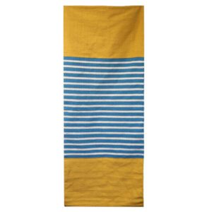 Bawełniany dywan indyjski – 70x170 cm – Żółty / Niebieski