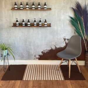 Bawełniany dywan indyjski – 70×170 cm – Ciemnobrązowy / Beżowy