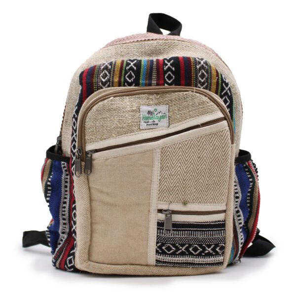 Mały Plecak z Konopi - Styl Zig Zag Zips - obrazek 5