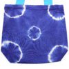 Naturalna Torba Bawełniana Tie-Dye (8oz) – 38x42x12cm – Niebieskie Pierścienie – Niebieski Uchwyt