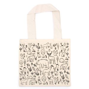 Duża Bawełniana Torba na Zakupy - 38x42cm - Życie w Lesie - 10oz