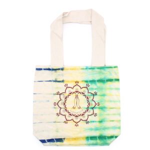 Torba Bawełniana Tie-Dye (6oz) - 38x42x12cm - Dłonie Namaste - Wielokolorowa - Naturalny Uchwyt