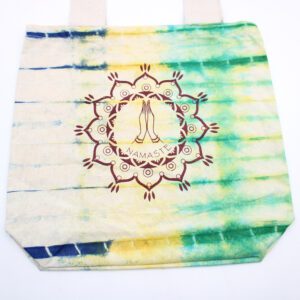Torba Bawełniana Tie-Dye (6oz) – 38x42x12cm – Dłonie Namaste – Wielokolorowa – Naturalny Uchwyt