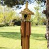 Duży okrągły domek dla ptaków z trawy morskiej z dzwonkami 56x20 cm - obrazek 6