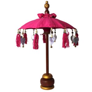 Balijski dekoracyjny parasol domowy – Bawełna – Różowy – 40 cm