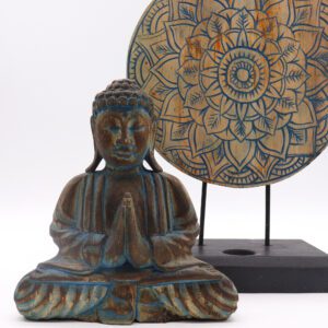 Zestaw Feng Shui Budda – Mandala kwiatowa – Niebieski (2 wzory)
